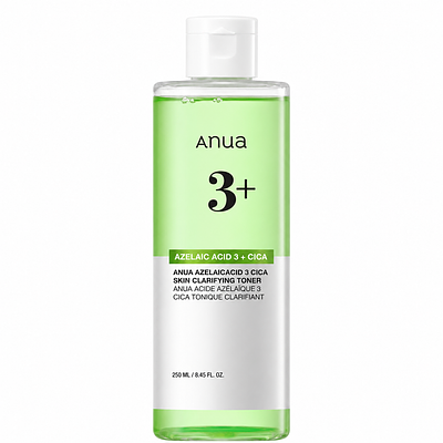 Тонер с 3% азелаиновой кислоты и центеллой азиатской Anua Azelaic Acid 3 Cica Skin Clarifying Toner