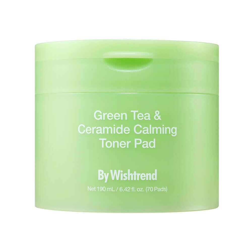 Успокаивающие тонер-пэды / патчи с PDRN из зеленого чая BY WISHTREND green tea & ceramide calming toner pad (70 штук)