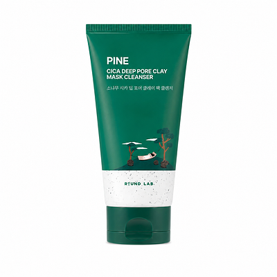 Очищающая маска-пенка с глиной и экстрактом сосны Round lab Pine Cica Deep Pore Clay Mask Cleanser