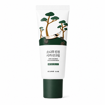 Выравнивающий солнцезащитный крем для проблемной кожи Round Lab Pine Calming Cica Primer Sunscreen