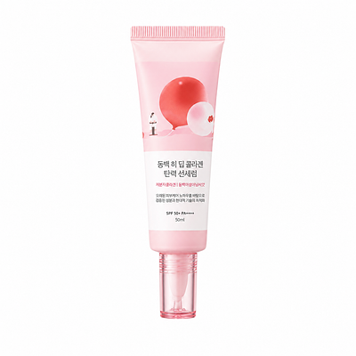 Солнцезащитная сыворотка с камелией Round Lab Camellia Deep Collagen Firming Sun Serum SPF50+ PA++++