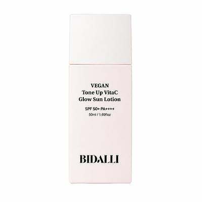 Солнцезащитный лосьон с тональным эффектом BIDALLI Vegan Tone Up Vita-C Glow Sun Lotion SPF 50+/PA++++